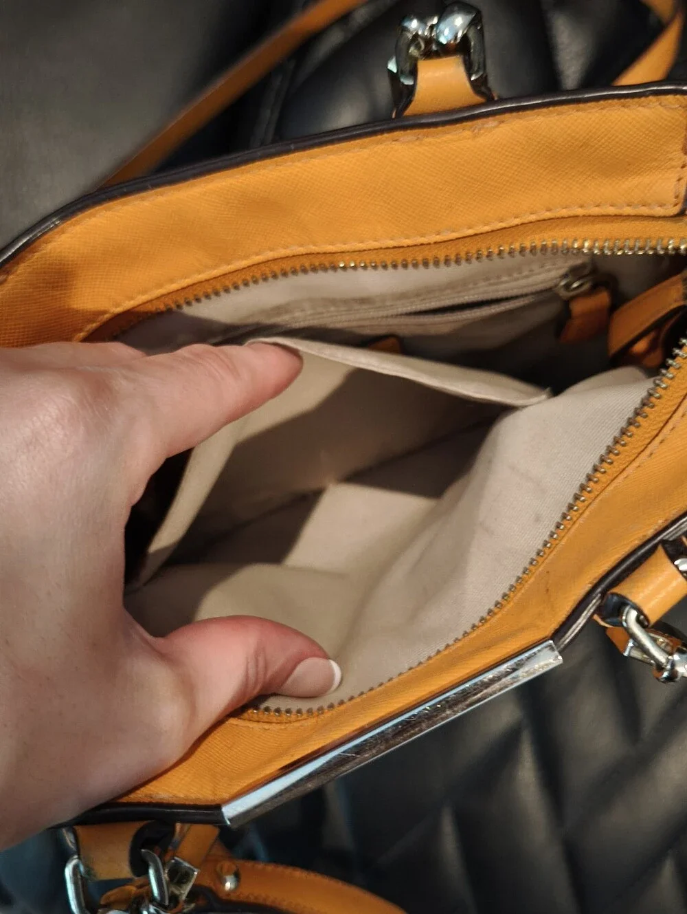 Coach Orange Leather Tote Bag